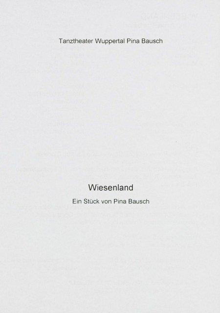 Programme pour « Wiesenland (Terre verte) » de Pina Bausch avec Tanztheater Wuppertal à Wuppertal, 31 oct. 2002 – 3 nov. 2002