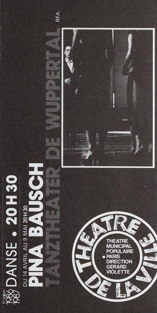 Booklet for “Kontakthof” by Pina Bausch with Tanztheater Wuppertal in in Paris, April 21, 1987