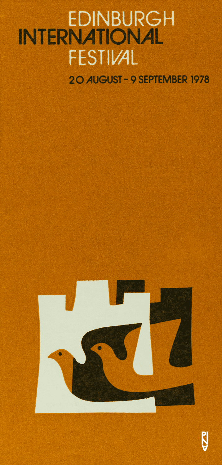 Spielzeitprogramm zu „Der zweite Frühling“, „Das Frühlingsopfer“ und „Wind von West“ von Pina Bausch mit Tanztheater Wuppertal in Edinburgh, 28.08.1978–30.08.1978