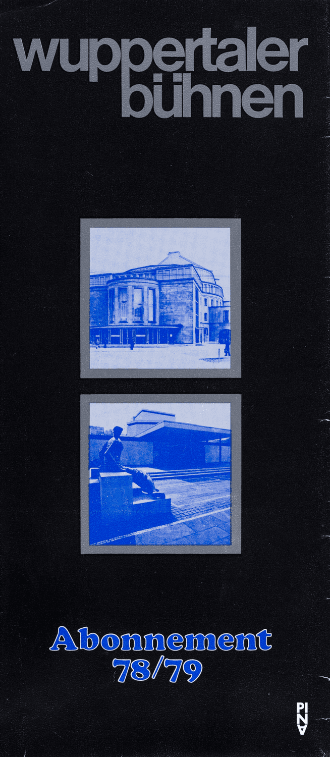 Programme de la saison pour « Arien » de Pina Bausch avec Tanztheater Wuppertal à Wuppertal, 12 mai 1979