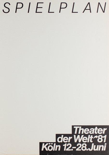 Spielplan zu „Café Müller“, „Das Frühlingsopfer“, „Blaubart.  Beim Anhören einer Tonbandaufnahme von Béla Bartóks Oper »Herzog Blaubarts Burg«“ und weiteren von Pina Bausch mit Tanztheater Wuppertal in Köln, 18.06.1981–22.06.1981