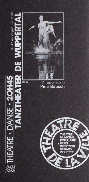 Programme pour « Arien » de Pina Bausch avec Tanztheater Wuppertal à Paris, 25 juin 1986 – 29 juin 1986
