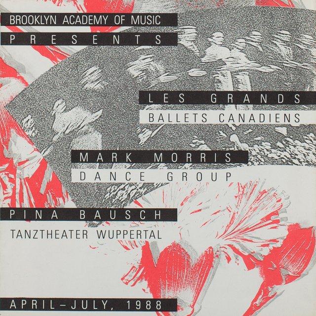 Calendrier des spectacles pour « Viktor » et « Nelken (Les œillets) » de Pina Bausch avec Tanztheater Wuppertal à New York, 27 juin 1988 – 10 juil. 1988