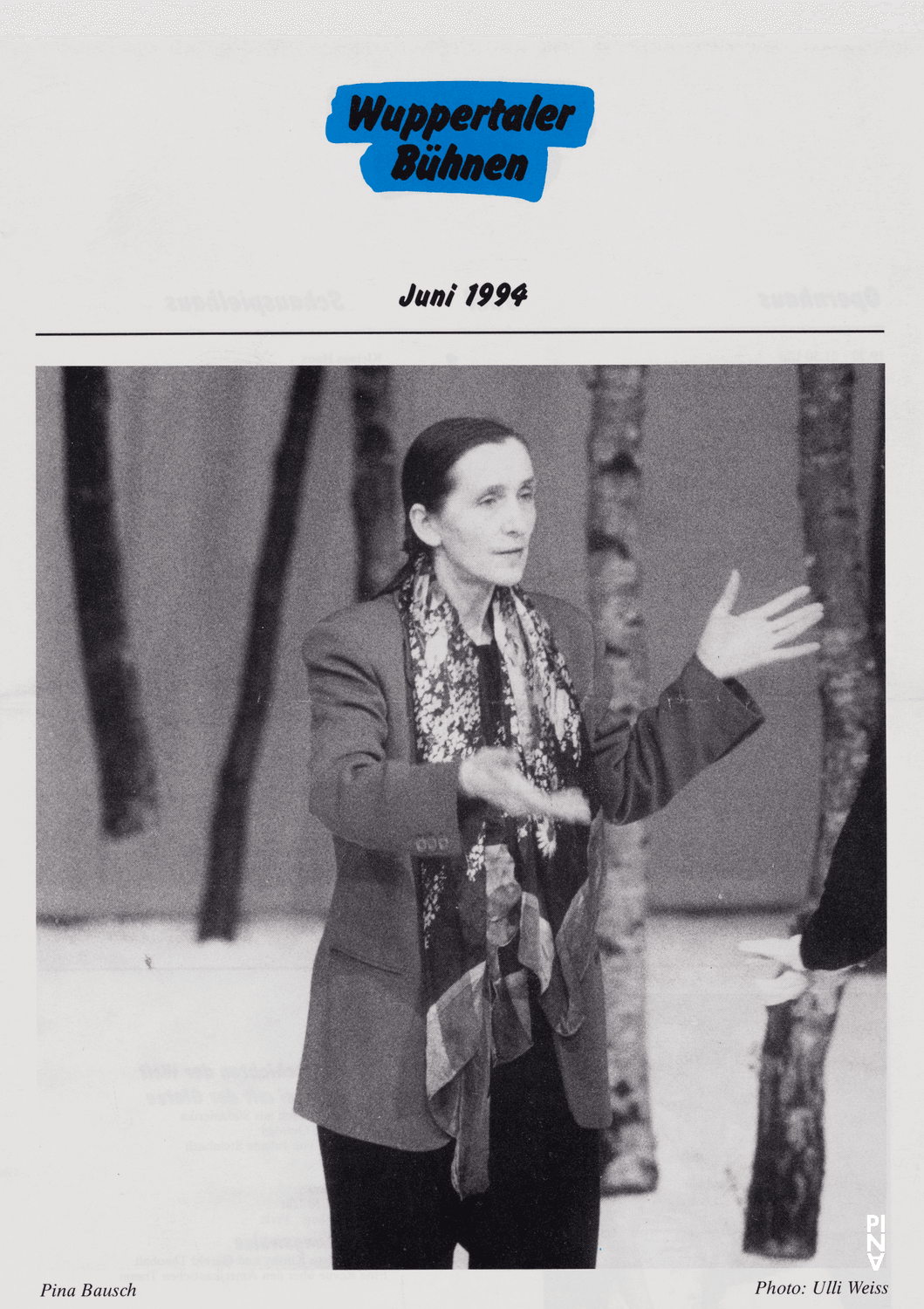 Calendrier des spectacles pour « Iphigenie auf Tauris », « 1980 – Une pièce de Pina Bausch », « Tanzabend II » et autres de Pina Bausch avec Tanztheater Wuppertal à Wuppertal, 1 juin 1994 – 23 juin 1994