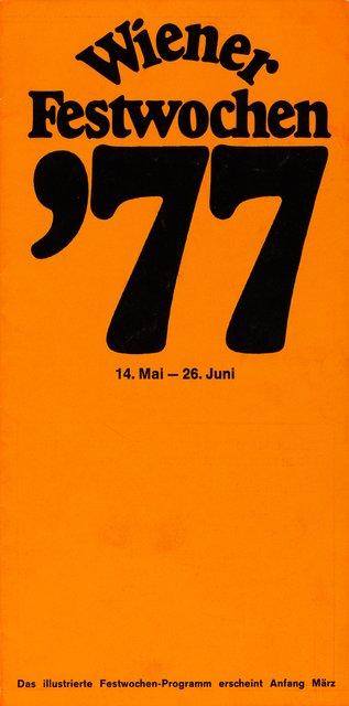 Foldable leaflet for “The Seven Deadly Sins” by Pina Bausch with Tanztheater Wuppertal in in Vienna, June 12, 1977