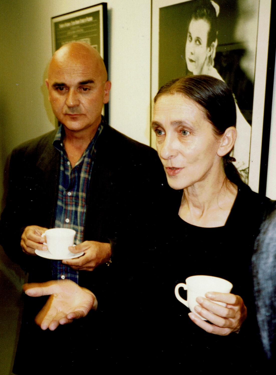 <p>Peter Pabst and Pina Bausch in Hong Kong during an intermission.</p>
